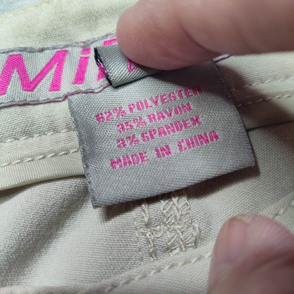 MIRIKA Women Juniors Size 7‎ Khaki Poly Rayon Flex Chino Pants NEW - Picture 12 of 14